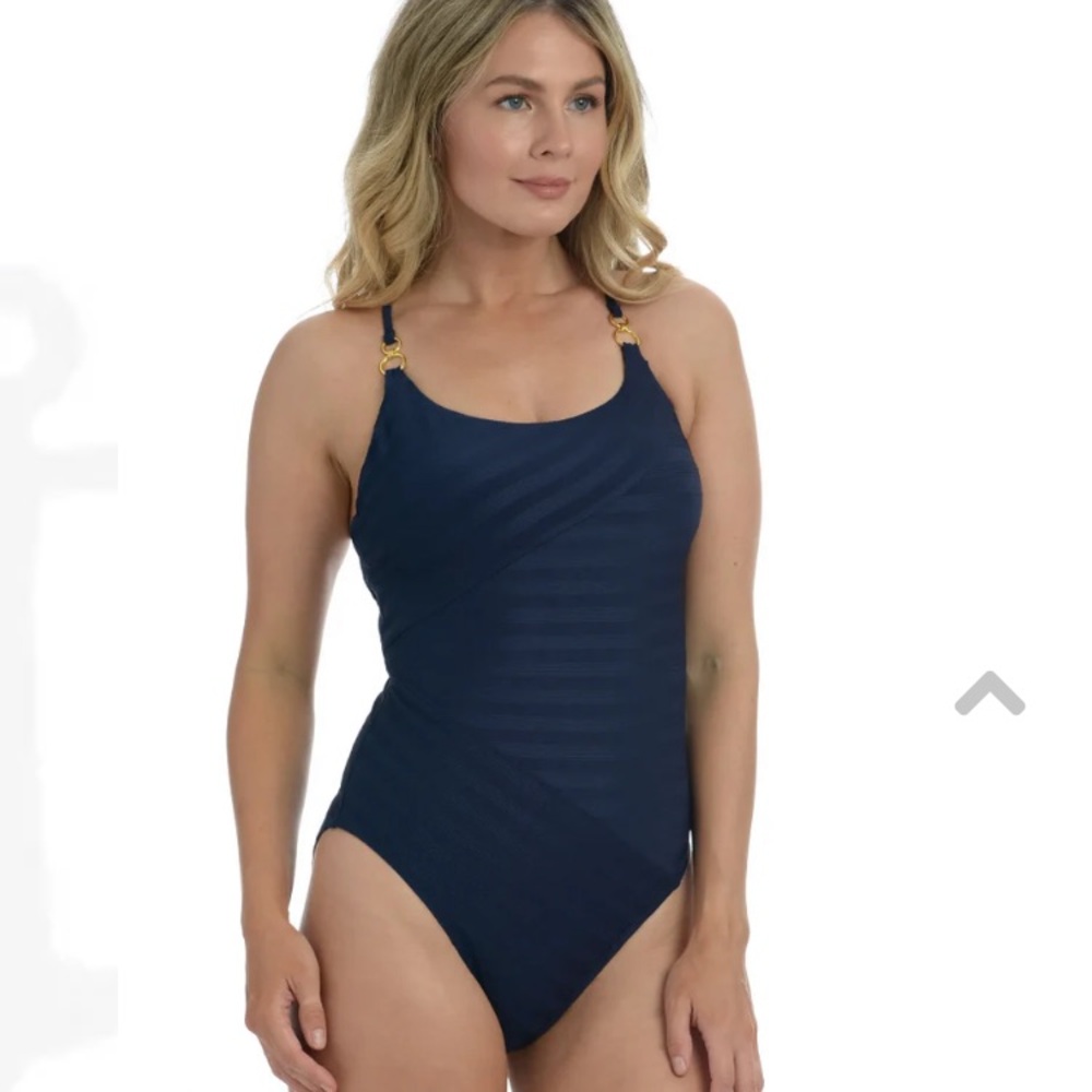 (1797) 
La Blanca
Linea Lingerie One-Piece Swimsuit 8 Indigo NWT